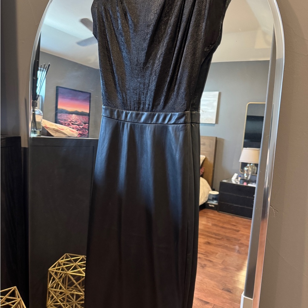 Express Faux Leather Black Dress